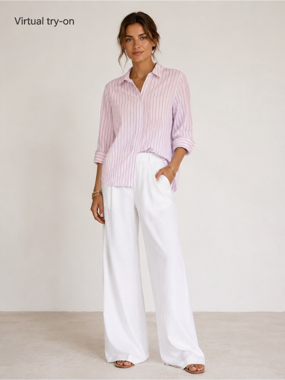 Zac & Rachel Pink and White Striped Shirt
